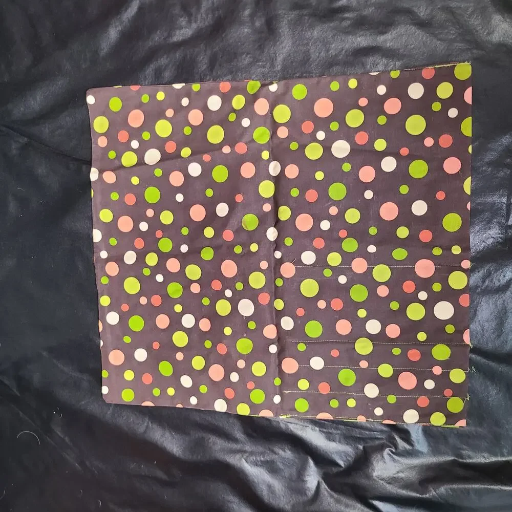Handmade Y2K twee polka dot neon green crafting apron caddy